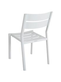 Chaise de jardin empilable Delia, Aluminium, revêtement par poudre, Blanc, larg. 48 x prof. 55 cm