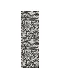 Tapis de couloir outdoor imprimé zèbre Exotic, Blanc crème, noir