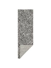 In- & Outdoor-Läufer Exotic mit Zebra Print, Flor: 100% Polypropylen, Cremeweiss, Schwarz, 80 x 250 cm