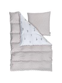 Perkal-Wendebettwäsche Booby Trap aus Bio-Baumwolle, Webart: Perkal, Weiß, 135 x 200 cm + 1 Kissen 80 x 80 cm