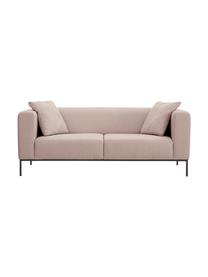 Sofa Carrie (3-Sitzer) in Altrosa mit Metall-Füßen, Bezug: Polyester 50.000 Scheuert, Gestell: Spanholz, Hartfaserplatte, Füße: Metall, lackiert, Webstoff Altrosa, B 202 x T 86 cm