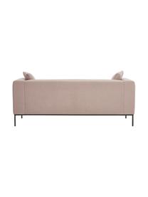 Sofa Carrie (3-Sitzer) in Altrosa mit Metall-Füßen, Bezug: Polyester 50.000 Scheuert, Gestell: Spanholz, Hartfaserplatte, Füße: Metall, lackiert, Webstoff Altrosa, B 202 x T 86 cm