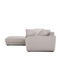 Modulares Sofa Jasmin (3-Sitzer) mit Hocker in Hellgrau, Bezug: 100% Polyester Der hochwe, Gestell: Massives Fichtenholz FSC-, Webstoff Hellgrau, B 300 x H 84 cm