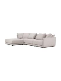 Canapé modulable 3 places gris clair avec tabouret de canapé Jasmin, Tissu gris clair, larg. 300 x long. 84 cm
