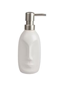 Dosificador de jabón Urban, Recipiente: cerámica, Dosificador: plástico, Blanco, metal, Ø 7 x Al 19 cm