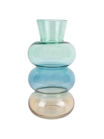 Mondgebblazen glazen vaas Winter Dream, Glas, Bruin, blauw, groen, Ø 14 x H 28 cm