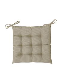 Tweekleurig geweven outdoor stoelkussen St. Maxime, Taupe, zwart, 38 x 38 cm