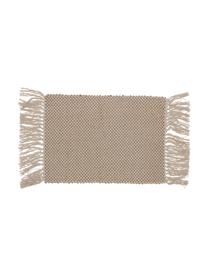 Manteles individuales con flecos Mala, 2 uds., 55% algodón, 45% yute trenzado, Beige, bayo, An 35 x L 50 cm