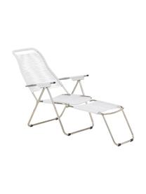 Transat de jardin avec repose-pieds Spaghetti, Blanc