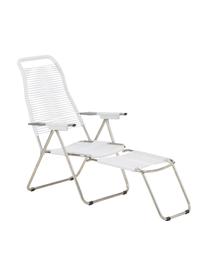 Transat de jardin avec repose-pieds Spaghetti, Blanc