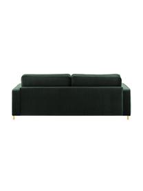 Samt-Sofa Chelsea (3-Sitzer) in Dunkelgrün mit Metall-Füssen, Bezug: Samt (Hochwertiger Polyes, Gestell: Massives Fichtenholz, Samt Dunkelgrün, B 228 x T 100 cm