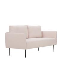 Sofa z metalowymi nogami Ramira (2-osobowa), Tapicerka: poliester 40 000 cykli w , Nogi: metal malowany proszkowo, Blady różowy, S 151 x G 76 cm