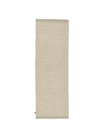 Tapis de couloir laine tissé main Asko, Beige, gris clair, larg. 80 x long. 250 cm