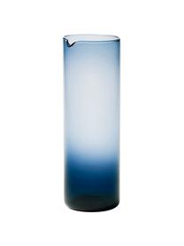 Mundgeblasene Glaskaraffe Bloom in Blau, 1 L, Glas, mundgeblasen, Blau, Ø 8 x H 24 cm, 1 L