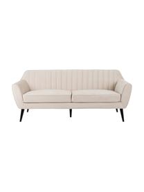 Samt-Sofa Weaver (3-Sitzer) in Beige mit Holz-Füssen, Bezug: 100% Polyestersamt, Rahmen: Schichtholz, Beine: Gummibaumholz, Beige, B 196 x T 85 cm