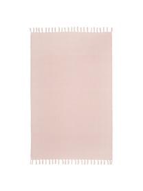 Tapis fin en coton rose, tissé main Agneta, Rose