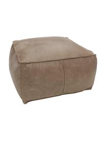 Pouf en cuir Porthos, Brun