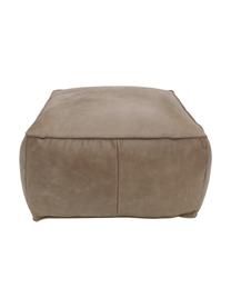 Pouf en cuir Porthos, Brun