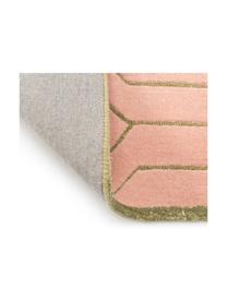 Handgetufte wollen vloerkleed Arris, Bovenzijde: 90% wol, 10% viscose, Onderzijde: katoen met latex bekleed, Roze, beige, 120 x 180 cm