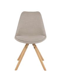 Sillas tapizadas Max, 2 uds., estilo escandinavo, Asiento: plástico, Tapizado: poliéster 20.000 ciclos e, Patas: madera de haya, Beige grisaceo, haya, An 46 x F 54 cm