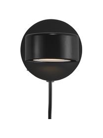 Aplique pequeño LED regulable Clyde, Pantalla: metal recubierto, Anclaje: metal recubierto, Cable: plástico, Negro, Ø 10 x F 13 cm