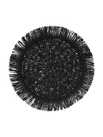 Set de table rond noir Gyula, Fibres de papier, Noir, Ø 40 cm