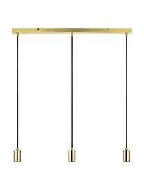 Suspension laiton 3 lampes Sky, Couleur dorée, noir, larg. 75 x haut. 160 cm