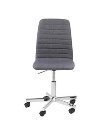 Sedia da ufficio girevole Amanda, Rivestimento: poliestere, Gambe: metallo cromato, Ruote: plastica, Grigio, cromo, Larg. 61 x Prof. 52 cm