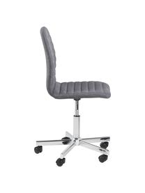 Sedia da ufficio girevole Amanda, Rivestimento: poliestere, Gambe: metallo cromato, Ruote: plastica, Grigio, cromo, Larg. 61 x Prof. 52 cm