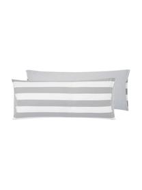 Funda de almohada de algodón Lorena, Gris claro, blanco crema, An 45 x L 110 cm