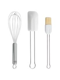 Set de utensilios de repostería Dough, 3 pzas., Acero inoxidable, silicona, Blanco, acero inoxidable, Set de diferentes tamaños