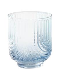 Wassergläser Imani mit Farbverlauf in Blau/Transparent, 4 Stück, Glas, Blau, Transparent, Ø 9 x H 10 cm, 400 ml