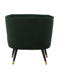 Fluwelen fauteuil Ella in groen, Bekleding: fluweel (polyester), Poten: gelakt metaal, Fluweel donkergroen, B 74 x D 78 cm