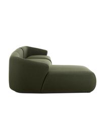 Modulares Ecksofa Sofia in Grün, Bezug: 100% Polypropylen Der hoc, Gestell: Massives Kiefernholz, Spa, Webstoff Grün, B 278 x T 174 cm, Eckteil links