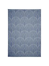 Tapis extérieur bleu ethnique Arches, Bleu, blanc