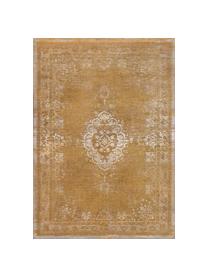 Vintage Chenilleteppich Medaillon in Gelb/Beige, Webart: Jacquard, Gelb, B 80 x L 150 cm (Größe XS)