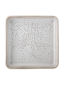 Handgemaakte serveerschaal Thea met reactief glazuur, Keramiek, Crèmekleurig, gespikkeld, L 25 x B 25 cm