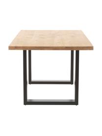 Table en bois massif Oliver, Chêne sauvage, noir