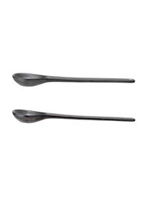 Set de cucharas de gres Leah, 2 uds., Gres, Negro, L 18 cm