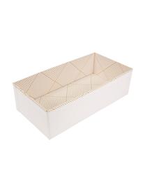 Organizer Drawer, Solido, cartone laminato, Dorato, bianco, Larg. 36 x Alt. 10 cm