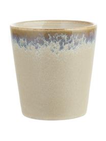 Tazas artesanales pequeñas 70's, 4 uds., Gres, Tonos beige, gris, Ø 8 x Al 8 cm, 200 ml