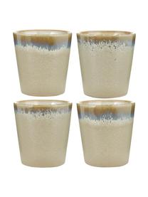 Handgemachte XS Becher 70's, 4er-Set, Steingut, Beigetöne, Grau, Ø 8 x H 8 cm, 200 ml