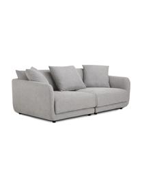 Divano componibile 3 posti in tessuto grigio Jasmin, Rivestimento: 85% poliestere, 15% nylon, Struttura: legno massiccio di abete , Piedini: plastica, Tessuto grigio, Larg. 208 x Alt. 84 cm