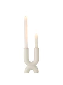 Candelabro in ceramica Double, Ceramica, Bianco, Larg. 11 x Alt. 18 cm