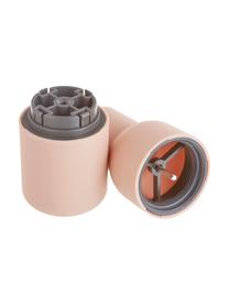 Designer Salz- & Pfeffermühle Bottle Grinder mit Walnussholzdeckel, 2er-Set, Korpus: Kunststoff, Mahlwerk: Keramik, Deckel: Walnussholz, Rosatöne, Walnussholz, Ø 8 x H 21 cm