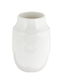 Handgemachte Vase Valeria, Keramik, Weiß, glänzend, Ø 13 x H 20 cm