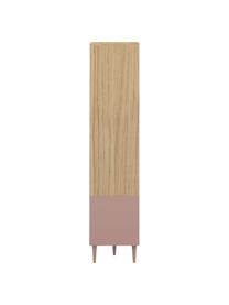 Regał scandi Horizon, Korpus: płyta wiórowa pokryta mel, Nogi: lite drewno bukowe, lakie, Drewno dębowe, brudny różowy, S 90 x W 180 cm