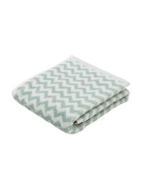 Handdoek Liv met zigzag patroon, 2 stuks, 100% katoen, middelzware kwaliteit, 550 g/m², Groen, wit, Gastendoekje, B 30 x L 50 cm, 2 stuks