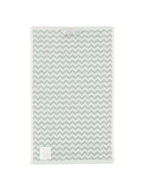 Serviette de toilette coton pur à imprimé zigzag Liv, 2 pièces, Blanc & vert menthe, à imprimé, Serviettes invité, larg. 30 x long. 50 cm, 2 pièces