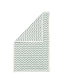 Toallas en zigzag Liv, 2 uds., Verde, blanco, Toalla tocador, An 30 x L 50 cm, 2 uds.